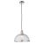 ENDON Hansen 1lt Pendant Bright nickel plate & clear ribbed glass 60W E27 GLS - ED-76713