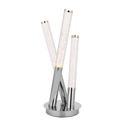 ENDON Glacier 3lt Table Polished stainless steel & clear bubble acrylic 3 x 1.35W LED (SMD 2835) Warm White - ED-76771