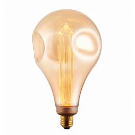   ENDON XL E27 LED Dimple Globe 1lt Accessory Amber glass 2.5W LED E27 Warm White - ED-77085