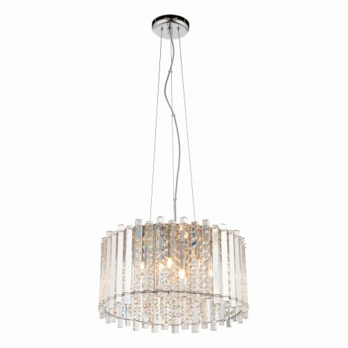 ENDON Hanna 5lt Pendant Clear crystal glass & chrome plate 5 x 3W LED G9 - ED-78699