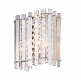   ENDON Hanna 1lt Wall Clear crystal glass & chrome plate 3W LED G9 - ED-78700
