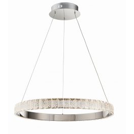   ENDON Celeste 1lt Pendant Chrome plate & clear crystal 28.5W LED (SMD 2835) Cool White - ED-78702