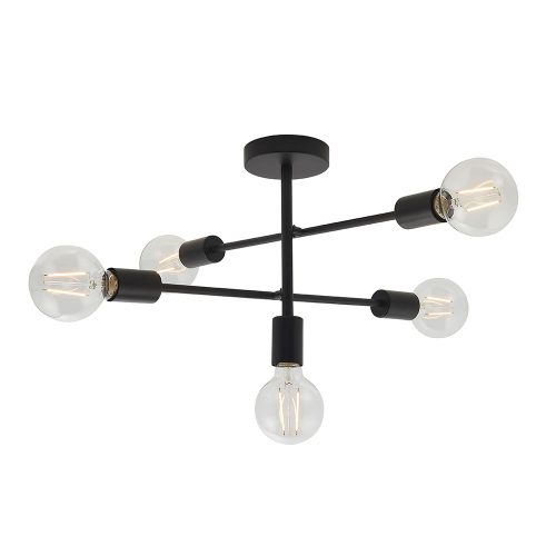 ENDON Studio 5lt Semi flush Matt black 5 x 40W E27 GLS - ED-79502