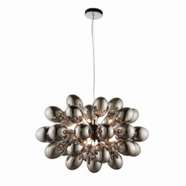   ENDON Infinity 8lt Pendant Black chrome plate & dark chromed glass 8 x 3W LED G9 - ED-80124