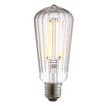 ENDON Ribb Pear 1lt Accessory Clear glass 4W LED E27 Warm White - ED-80180