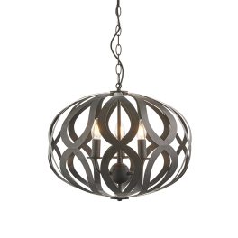   ENDON Sirolo 3lt Pendant Antique brushed bronze paint 3 x 6W LED E14 - ED-81750