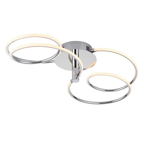 ENDON Eterne 1lt Semi flush Chrome plate & white silicone 32W LED tape module (SMD 2835) Warm White - ED-81885