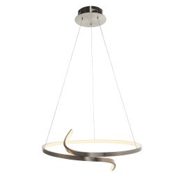   ENDON Rafe 1lt Pendant Satin nickel plate & white silicone 36.5W LED (SMD 2835) Warm White - ED-81903