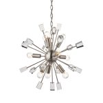 ENDON Miro 9lt Pendant Satin nickel plate & clear crystal 9 x 6W LED E14 - ED-81917