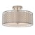 ENDON Cordero 3lt Flush Satin nickel plate, white fabric & frosted glass 3 x 10W LED E27 - ED-81966