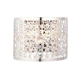   ENDON Fayola 1lt Wall Chrome plate & clear crystal 25W G9 clear capsule - ED-81976