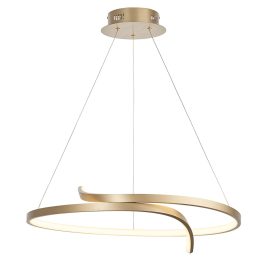   ENDON Rafe 1lt Pendant Brushed gold plated finish & white silicone 36.5W LED (SMD 2835) Warm White - ED-90323