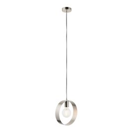   ENDON Hoop 1lt Pendant Brushed nickel plate 40W E27 GLS - ED-90454