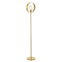   ENDON Hoop 1lt Floor Brushed brass plate 40W E27 GLS - ED-91934