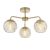 ENDON Dimple 3lt Semi flush Satin brass plate & champagne lustre glass 3 x 25W E14 golf - ED-91968
