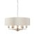ENDON Highclere 6lt Pendant Brushed chrome plate & natural linen 6 x 40W E14 candle - ED-94357