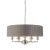ENDON Highclere 6lt Pendant Bright nickel plate & charcoal fabric 6 x 40W E14 candle - ED-94397