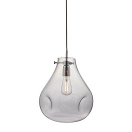   ENDON Utopia 1lt Pendant Clear glass & chrome plate 40W E27 GLS - ED-94521