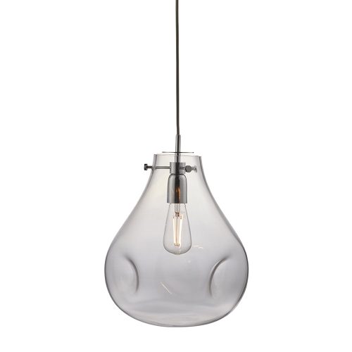 ENDON Utopia 1lt Pendant Clear glass & chrome plate 40W E27 GLS - ED-94521
