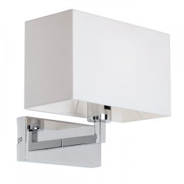   ENDON Piccolo 1lt Wall Chrome plate & white fabric 60W E27 GLS - ED-96751-CH