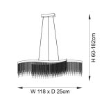 ENDON Orphelia Criss Cross 1lt Pendant Chrome plate & silver effect chain 31.2W LED (SMD 2835) Warm White - ED-97219