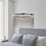 ENDON Zelma CCT 1lt Pendant Chrome plate & silver effect chain 20W LED (SMD 2835) CCT - ED-97368