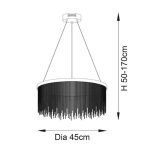 ENDON Zelma CCT 1lt Pendant Chrome plate & silver effect chain 20W LED (SMD 2835) CCT - ED-97368