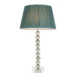 ENDON Adelie 1lt Table Grey green tinted crystal glass & bright nickel plate 7W LED E14 - ED-98067