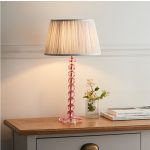 ENDON Adelie 1lt Table Blush crystal glass & bright nickel plate 7W LED E14 - ED-98106
