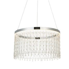   ENDON Liliana 1lt Pendant Chrome plate & clear crystal glass 19.67W LED (SMD 2835) Warm White - ED-98150