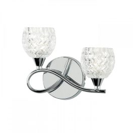   ENDON Boyer 2lt Wall Chrome plate & clear glass 2 x 33W G9 clear capsule - ED-BOYER-2WBCH-L