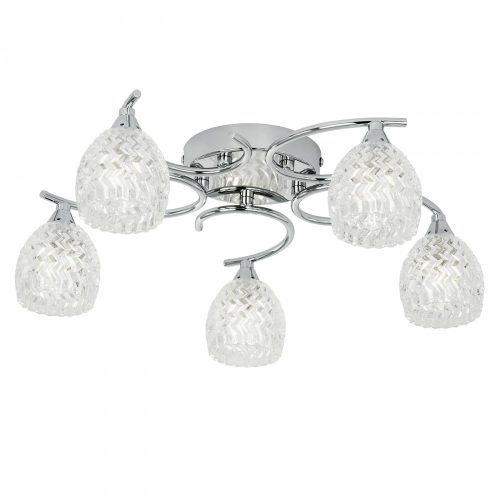 ENDON Boyer 5lt Semi flush Chrome plate & clear glass 5 x 33W G9 clear capsule - ED-BOYER-5CH