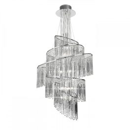   ENDON Camille 24lt Pendant Chrome plate & clear glass 24 x 10W G4 clear capsule - ED-CAMILLE-24CH