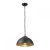 ENDON Colman 1lt Pendant Matt black & gold leaf 60W E27 GLS - ED-COLMAN-BL