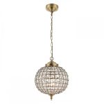 ENDON Tanaro 1lt Pendant Antique brass plate & clear glass 60W E27 GLS - ED-EH-TANARO-AB