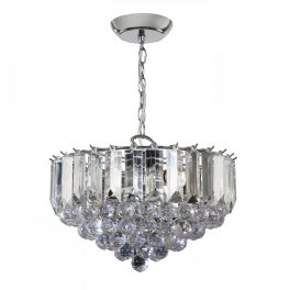  ENDON Fargo 3lt Pendant Chrome plate & clear acrylic 3 x 6W LED E14 - ED-FARGO-14CH