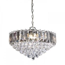   ENDON Fargo 6lt Pendant Chrome plate & clear acrylic 6 x 6W LED E14 - ED-FARGO-18CH