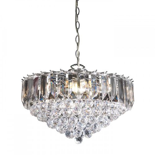 ENDON Fargo 6lt Pendant Chrome plate & clear acrylic 6 x 6W LED E14 - ED-FARGO-18CH