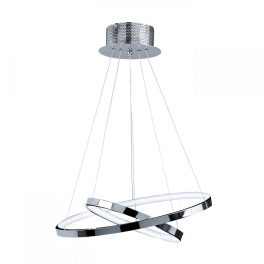   ENDON Kline 1lt Pendant Chrome plate & frosted acrylic 28W LED tape module (SMD 2835) Warm White - ED-KLINE-2CH