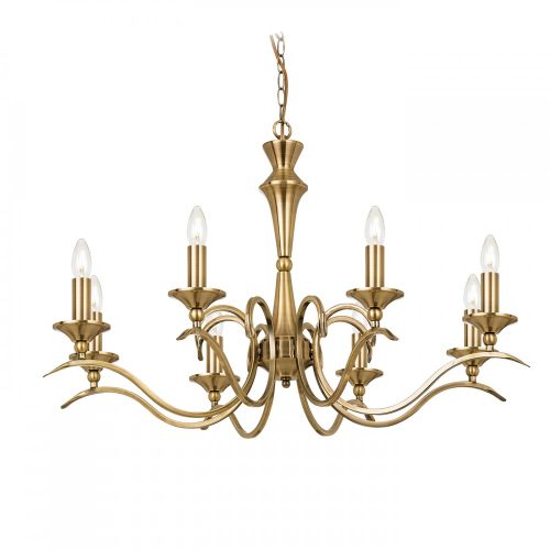 ENDON Kora 8lt Pendant Antique brass plate 8 x 40W E14 candle - ED-KORA-8AB