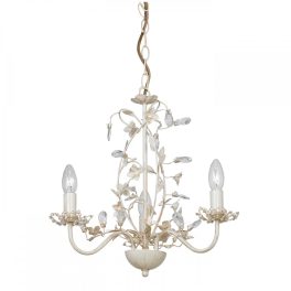   ENDON Lullaby 3lt Pendant Cream/br gold paint & clear/pearl acrylic 3 x 60W E14 candle - ED-LULLABY-3CR