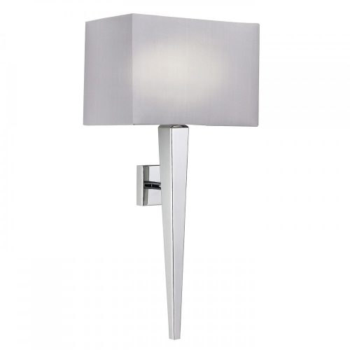 ENDON Moreto 1lt Wall Chrome plate & grey fabric 7W LED E14 - ED-MORETO-1WBCH