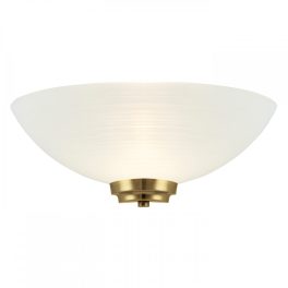   ENDON Welles 1lt Wall Antique brass plate & white glass 60W E27 GLS - ED-WELLES-1WBAB