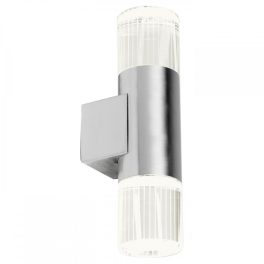   ENDON Grant 2lt Wall Polished stainless steel & clear crystal 2 x 0.8W LED (SMD 2835) Daylight White - ED-YG-7501