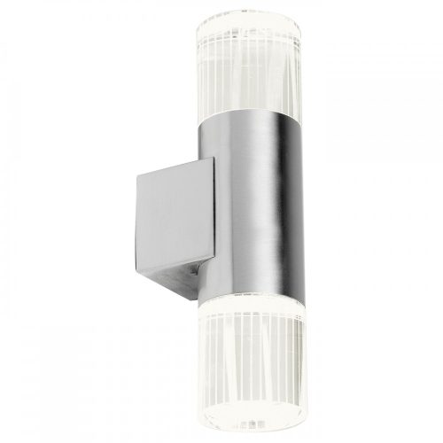ENDON Grant 2lt Wall Polished stainless steel & clear crystal 2 x 0.8W LED (SMD 2835) Daylight White - ED-YG-7501