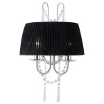 Fali lámpa E14 2x40W króm/fekete/ólomkristály Diadema - EG-89035