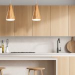 ELSTEAD Accord pendant light, diameter 800mm, LED 29W, 1685lm - ELS-QN-ANGULAR-RING-LED-80-TEAK