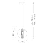 ELSTEAD Eurofase pendant light, diameter 220mm, LED 9W dimmable, 756lm - ELS-QN-ATOMO-1P-BG