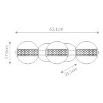 ELSTEAD Eurofase IP44 wall light, width 631mm, LED 13W dimmable, 1160lm - ELS-QN-ATOMO-3W-BG