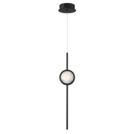   ELSTEAD Eurofase pendant light, height 598mm, height-adjustable, LED 6W dimmable, 340lm - ELS-QN-BARLETTA-1P-BK